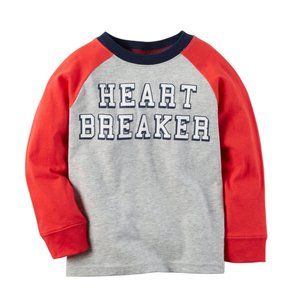 Carter’s Boys 8 Long-Sleeve Heart Breaker Graphic Tee Valentine’s Day Shirt Top